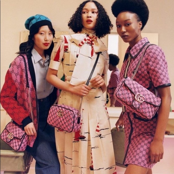 Gucci SS21 Pink GG Canvas Skirt with Leather Trim - size 40 - Picture 4 of 9